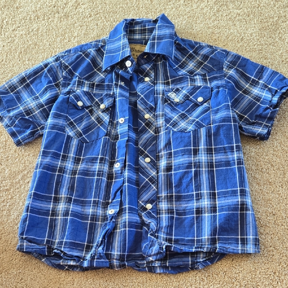 Blue Plaid Kids Shirt